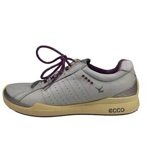 Ecco Yak Purple Gray Cream Womens Spike less Golf Shoes 5 1/2 37